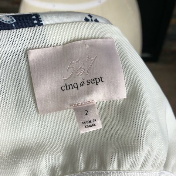 CINQ A SEPT Minella Off Shoulder Paisley Bandana Print Ruffle Dress Size 2 - Picture 6 of 7